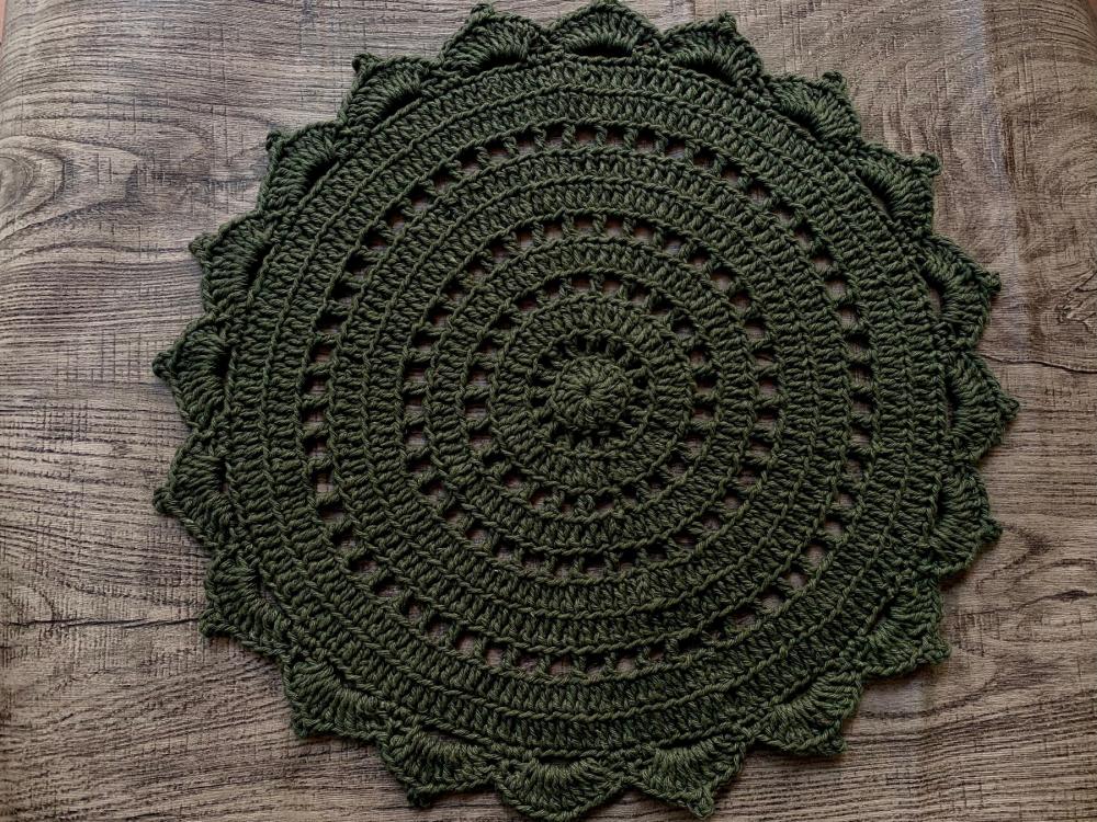 Americano - Sousplat de Croche verde militar