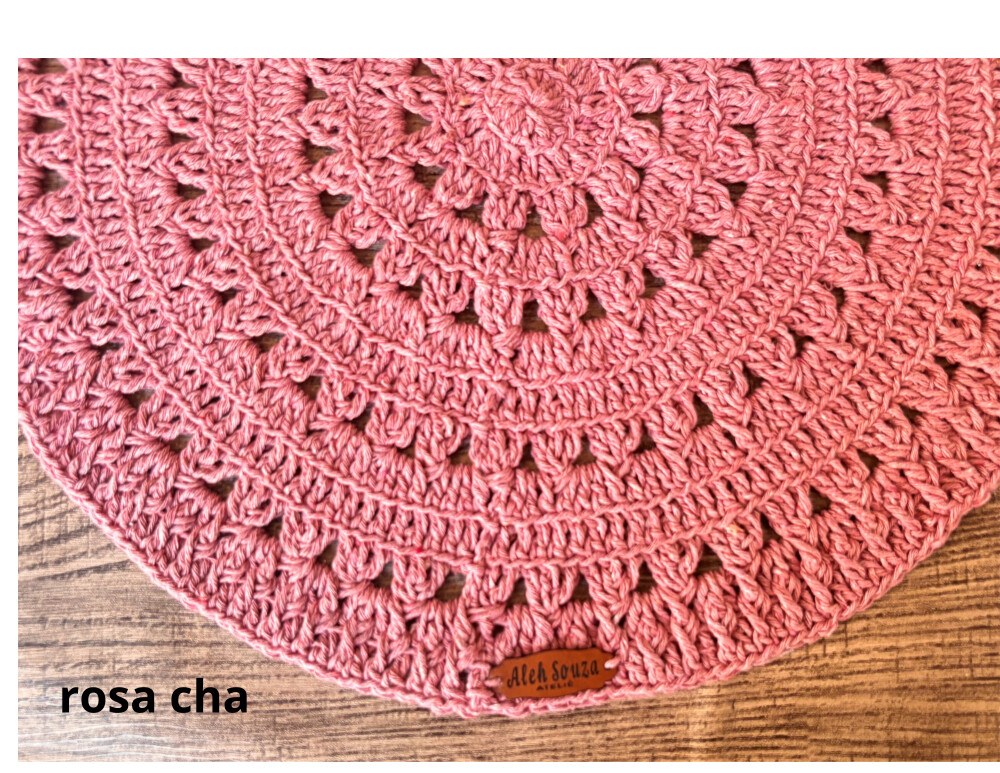 Jogo de Sousplat de Crochê Relevo - Kit com 6 Peças - Mesa Post