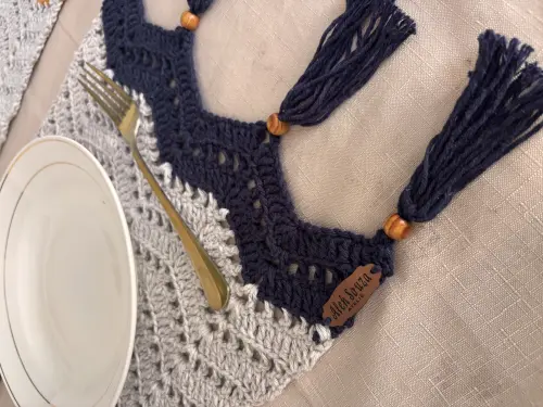 KIT 4 PEÇAS JOGO  AMERICANO -MESA POSTA DE CROCHE LUXO