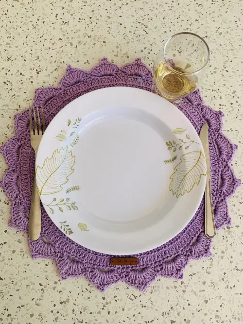 Americano/ Sousplat Crochê cor lavanda