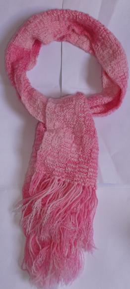 Cachecol Rosa Mesclado - Tricô