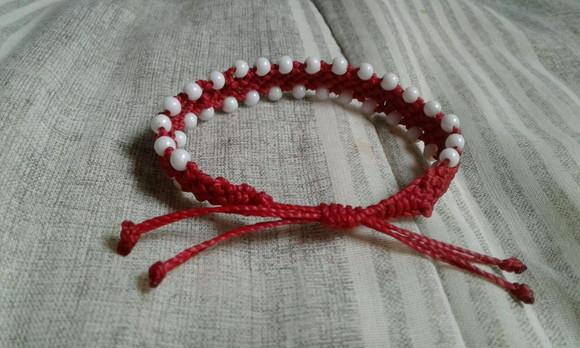 Pulseira de Macramê com Miçangas