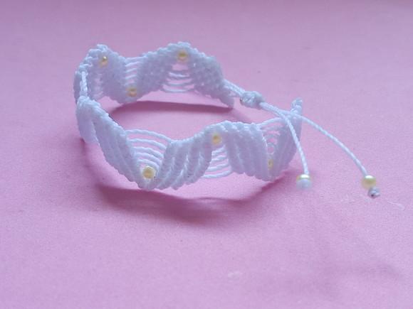 Pulseira de Trançada de Macramê