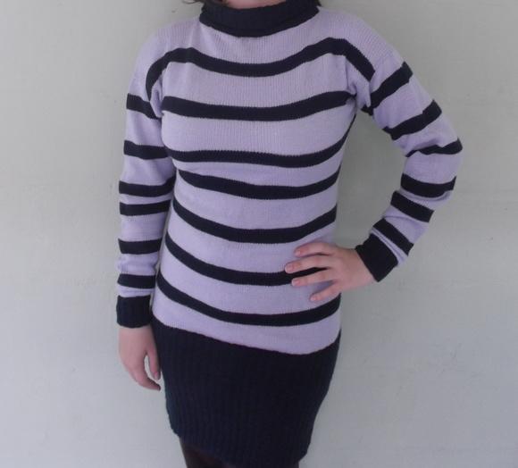 Vestido/túnica de Tricô à Máquina