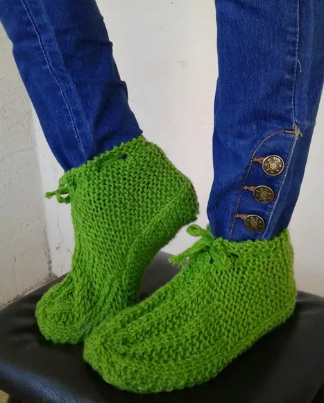 Botinhas de Tricô à Mão