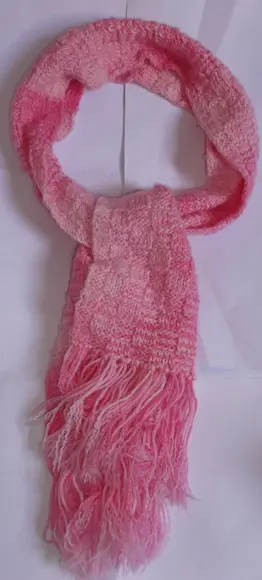 Cachecol Rosa Mesclado - Tricô
