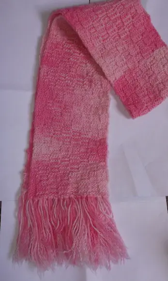 Cachecol Rosa Mesclado - Tricô