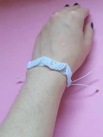 Pulseira de Trançada de Macramê