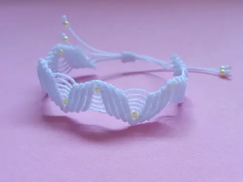 Pulseira de Trançada de Macramê