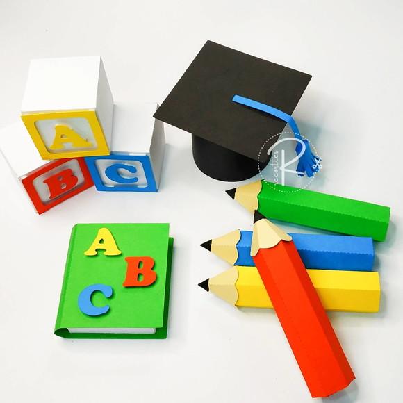 Arquivo de Corte - Topo de Bolo - Abc Escolar (camadinhas)