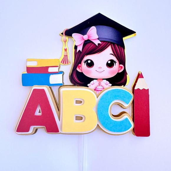 Arquivo de Corte - Topo de Bolo - Formatura Abc (ele e Ela)