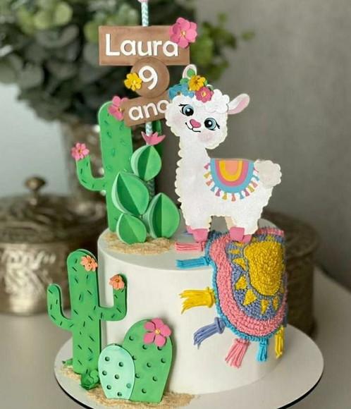 Arquivo de Corte - Topo de Bolo - Lhama Cute (camadinha)