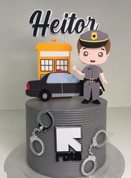 Arquivo de Corte - Topo de Bolo - Policial (camadas)