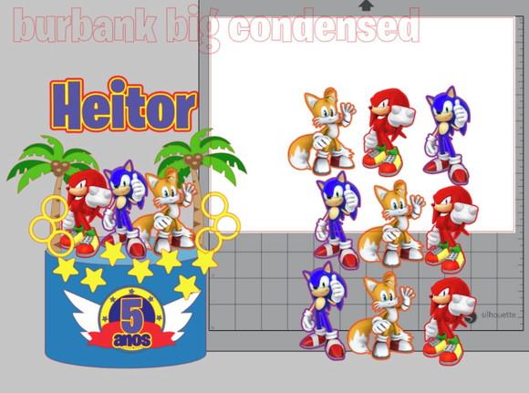 Arquivo de Corte - Topo de Bolo - Sonic