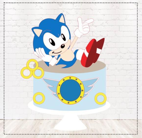 Arquivo de Corte - Topo de Bolo - Sonic 02 (camadas)