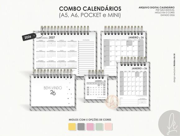 Arquivo Digital - 2026 - Combo Calendario de Mesa