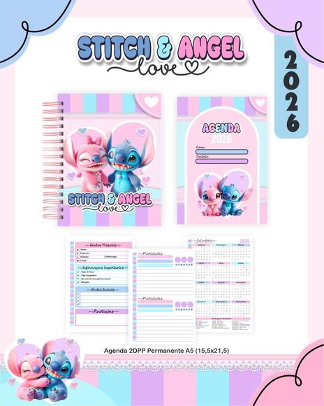 Arquivo Digital - Agenda 2026 - Stitch e Angel (combo)