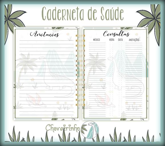 Arquivo Digital - Caderneta de Vacina - Dino Minimalista