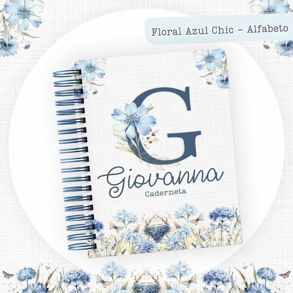 Arquivo Digital - Caderneta de Vacina - Floral Azul