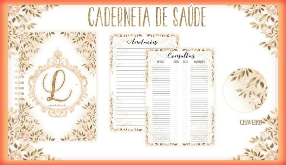 Arquivo Digital - Caderneta de Vacina - Floral com Letras 02