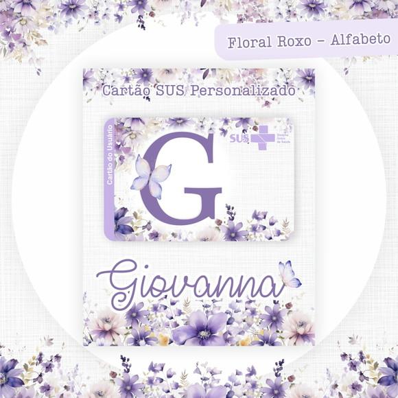 Arquivo Digital - Caderneta de Vacina - Floral Roxo Alfabeto