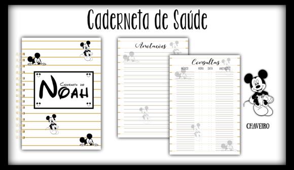 Arquivo Digital - Caderneta de Vacina - Mickey Minimalista