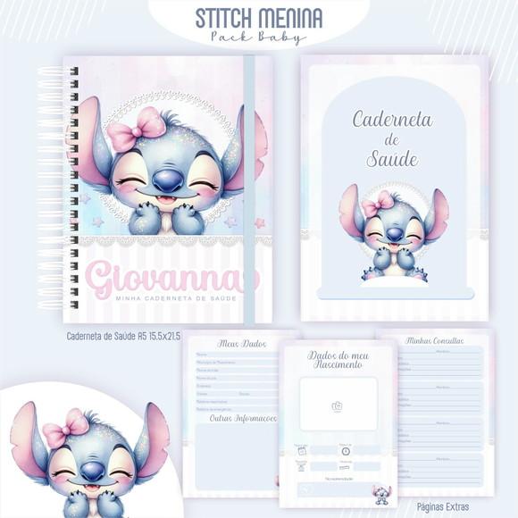 Arquivo Digital - Caderneta de Vacina - Stitch Baby Menina