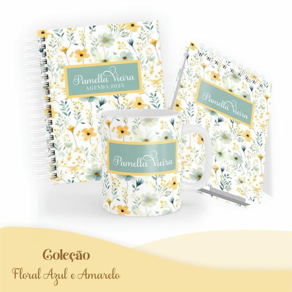 Arquivo Digital - Capas Diversas - Floral Azul e Amarelo