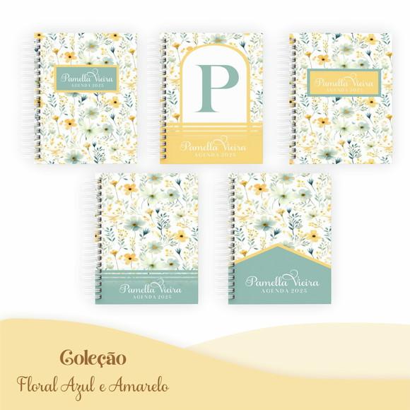 Arquivo Digital - Capas Diversas - Floral Azul e Amarelo