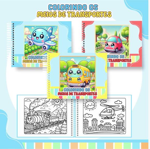 Arquivo Digital - Coloring Book - Meios de Transportes