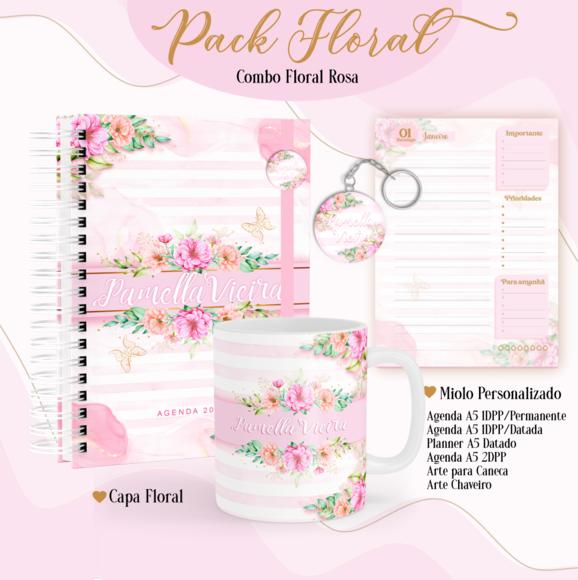 Arquivo Digital - Combo Agenda Floral Rosa - 2023