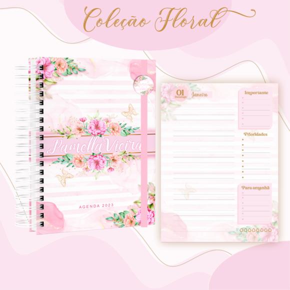 Arquivo Digital - Combo Agenda Floral Rosa - 2023