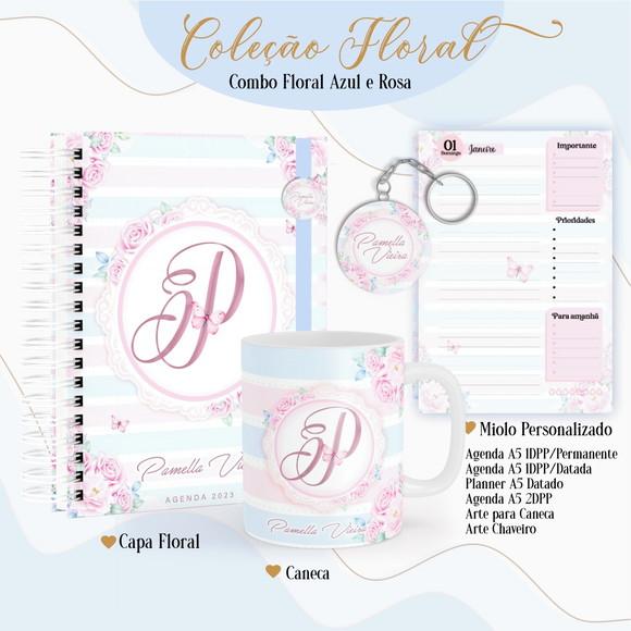 Arquivo Digital - Combo Floral Rosa e Azul 2023