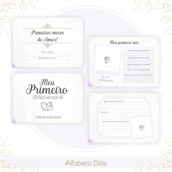 Arquivo Digital - Kit Maternidade - Alfabeto Lilas