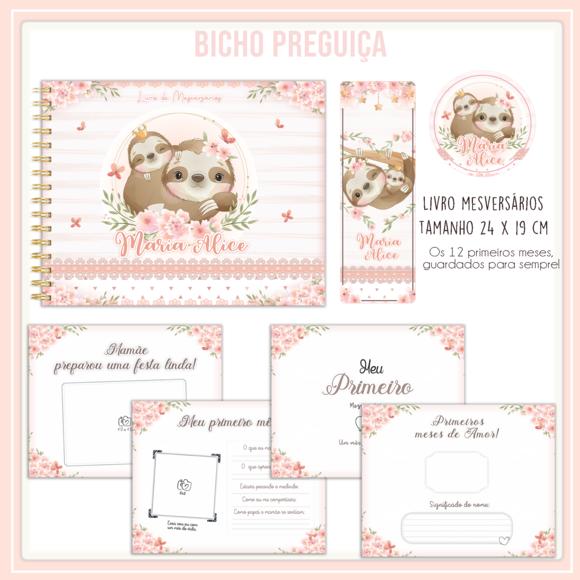 Arquivo Digital - Kit Maternidade - Bicho Preguiça Menina