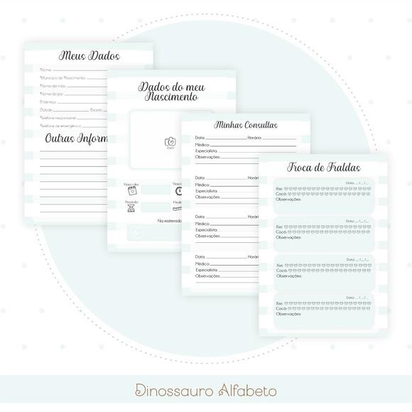Arquivo Digital - Kit Maternidade - Dinossauro Alfabeto