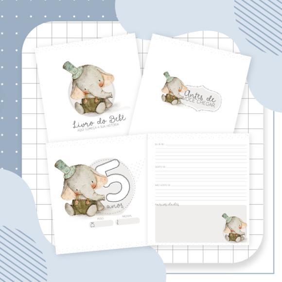Arquivo Digital - Kit Maternidade - Elefante Vintage 03