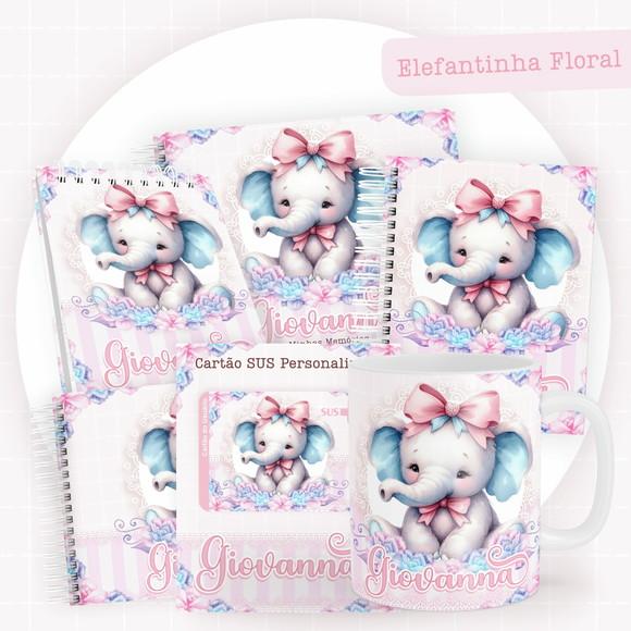 Arquivo Digital - Kit Maternidade - Elefantinha Floral