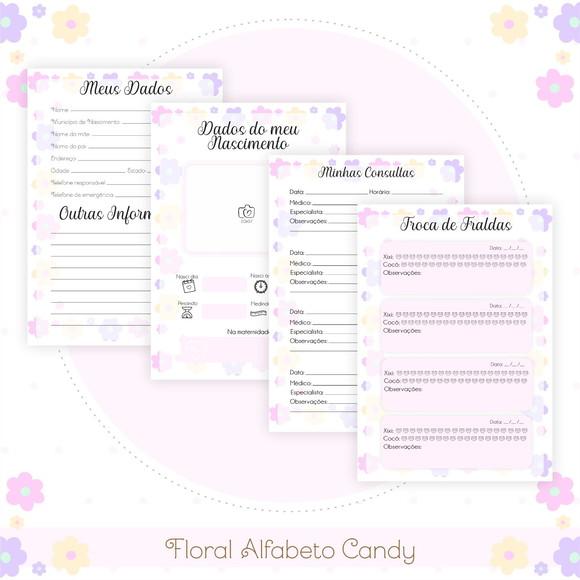 Arquivo Digital - Kit Maternidade - Floral Alfabeto Candy