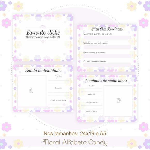 Arquivo Digital - Kit Maternidade - Floral Alfabeto Candy