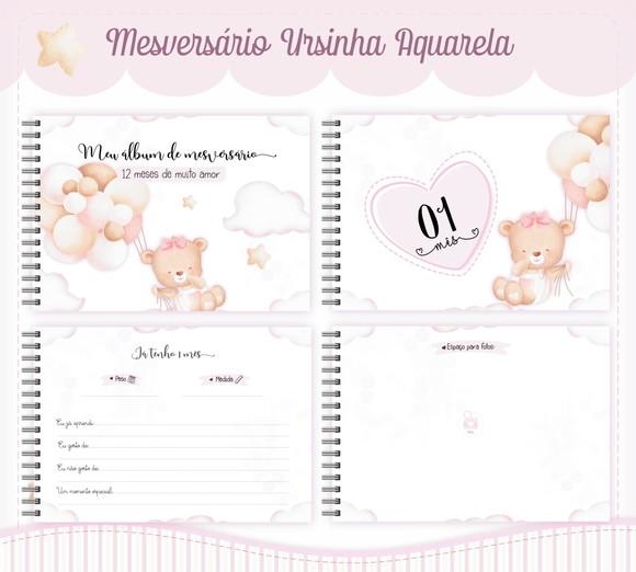 Arquivo Digital - Kit Maternidade - Ursinha Aquarela 01