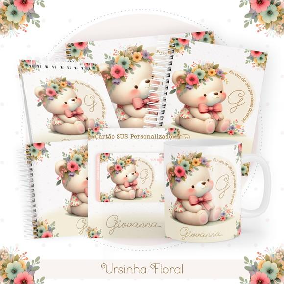 Arquivo Digital - Kit Maternidade - Ursinha Floral