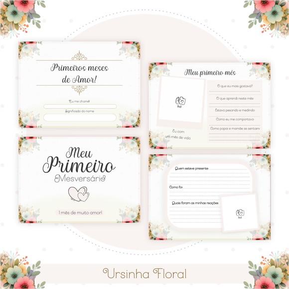 Arquivo Digital - Kit Maternidade - Ursinha Floral