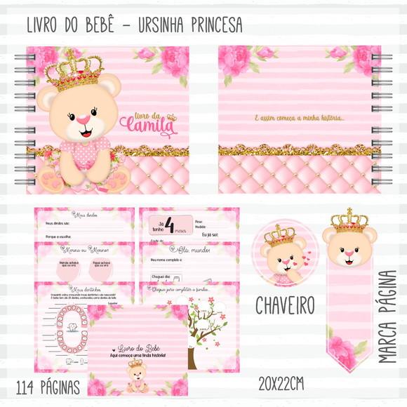 Arquivo Digital - Kit Maternidade - Ursinha Princesa Combo