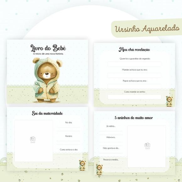 Arquivo Digital - Kit Maternidade - Ursinho Aquarelado