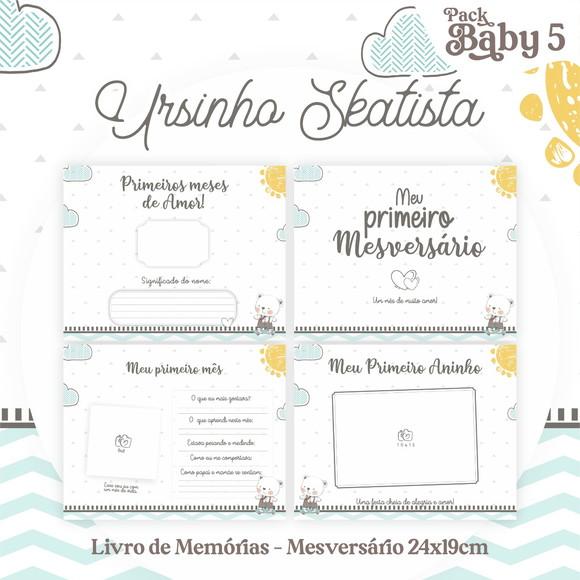 Arquivo Digital - Kit Maternidade - Ursinho Skatista