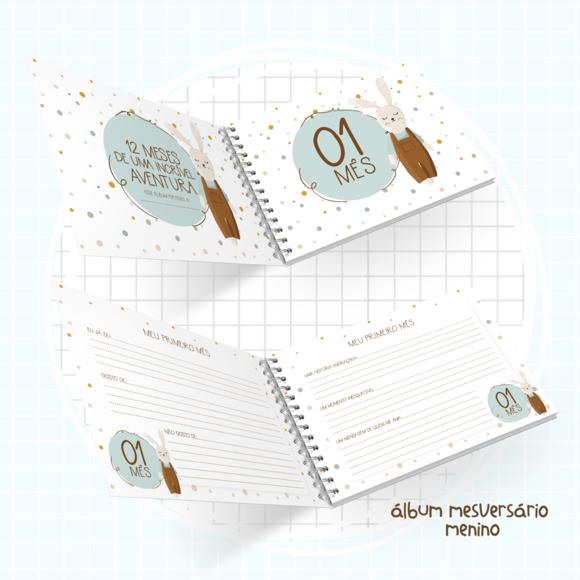 Arquivo Digital - Livro do Bebê - Album Mesversario Menino