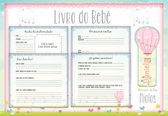 Arquivo Digital - Livro do Bebe - Balões Menina
