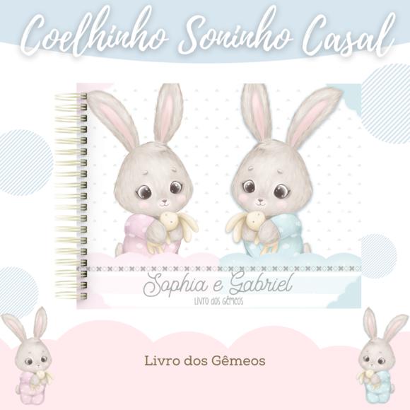 Arquivo Digital - Livro do Bebê - Coelhinho Gêmeos Casal