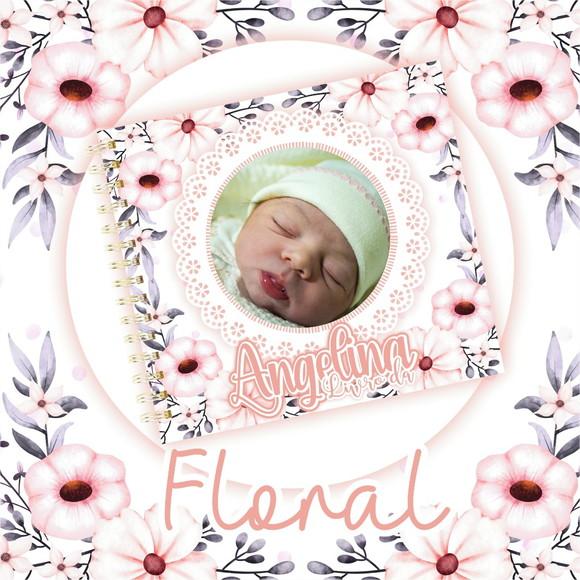 Arquivo Digital - Livro do Bebê - Floral com Foto